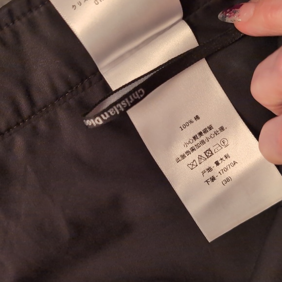 CHRISTIAN DIOR Black Flirty Drop Waist Cotton Mini Skirt w/ Pleats&belt Size 6 - Picture 11 of 14